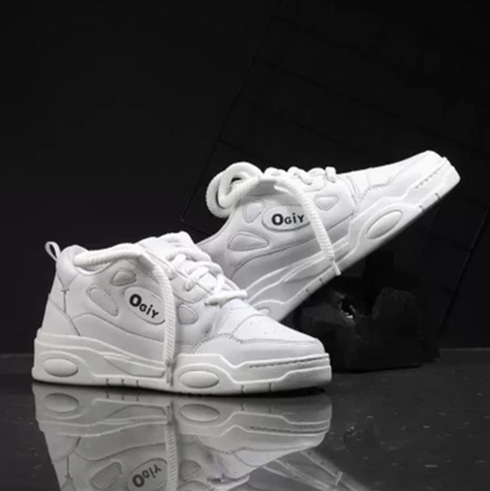 OGIY Retro High Premium Walking Shoes for Men - White Sneakers for Men and Boys