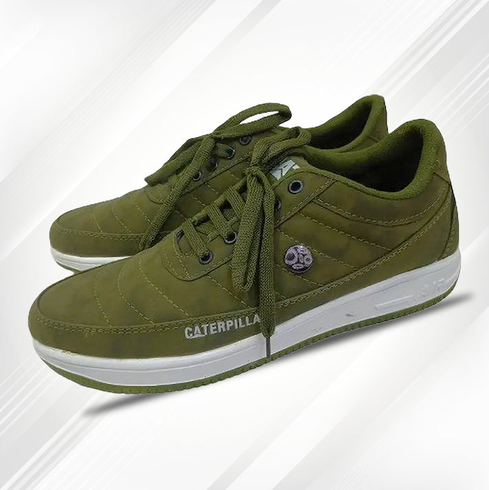Men's Olive Green Casual Lace-Up Sneakers - Comfortable Everyday Shoes