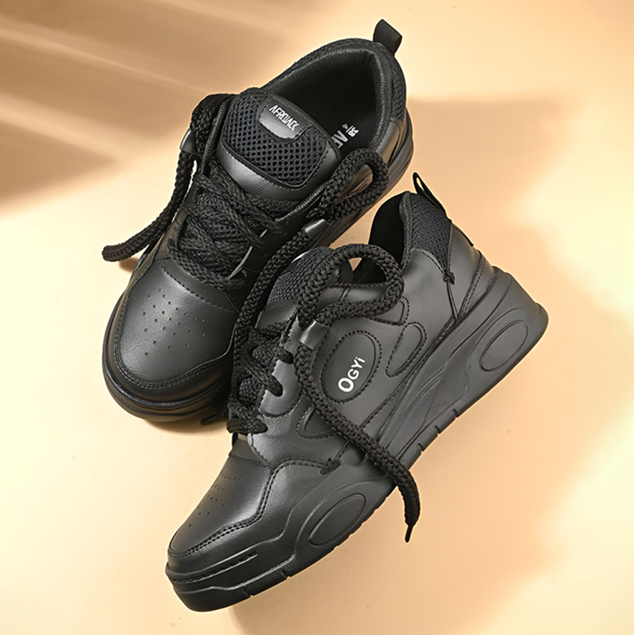 OGIY Retro High Premium Walking Shoes for Men - Black Sneakers for Men and Boys