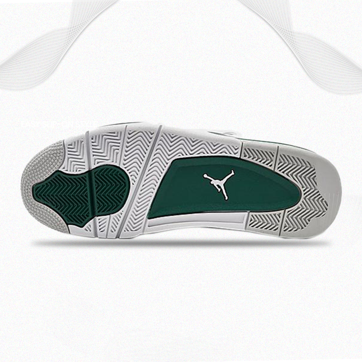 Air Jordan 4 Retro 'Green Pulse' Men's Sneakers - White and Green Athletic Shoes