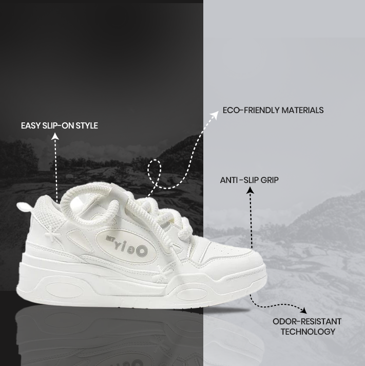 OGIY Retro High Premium Walking Shoes for Men - White Sneakers for Men and Boys