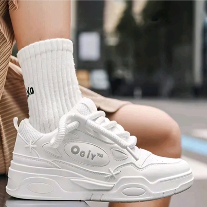 OGIY Retro High Premium Walking Shoes for Men - White Sneakers for Men and Boys