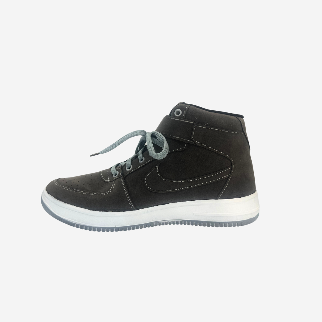 Men's PRO Style High Top Ankle AirForce 1 Laser Sneakers - Black High Tops for Men and Boys