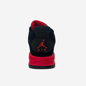 Air Jordan 4 Retro 'Red Thunder' Men's Sneakers - Black and Crimson Athletic Shoes