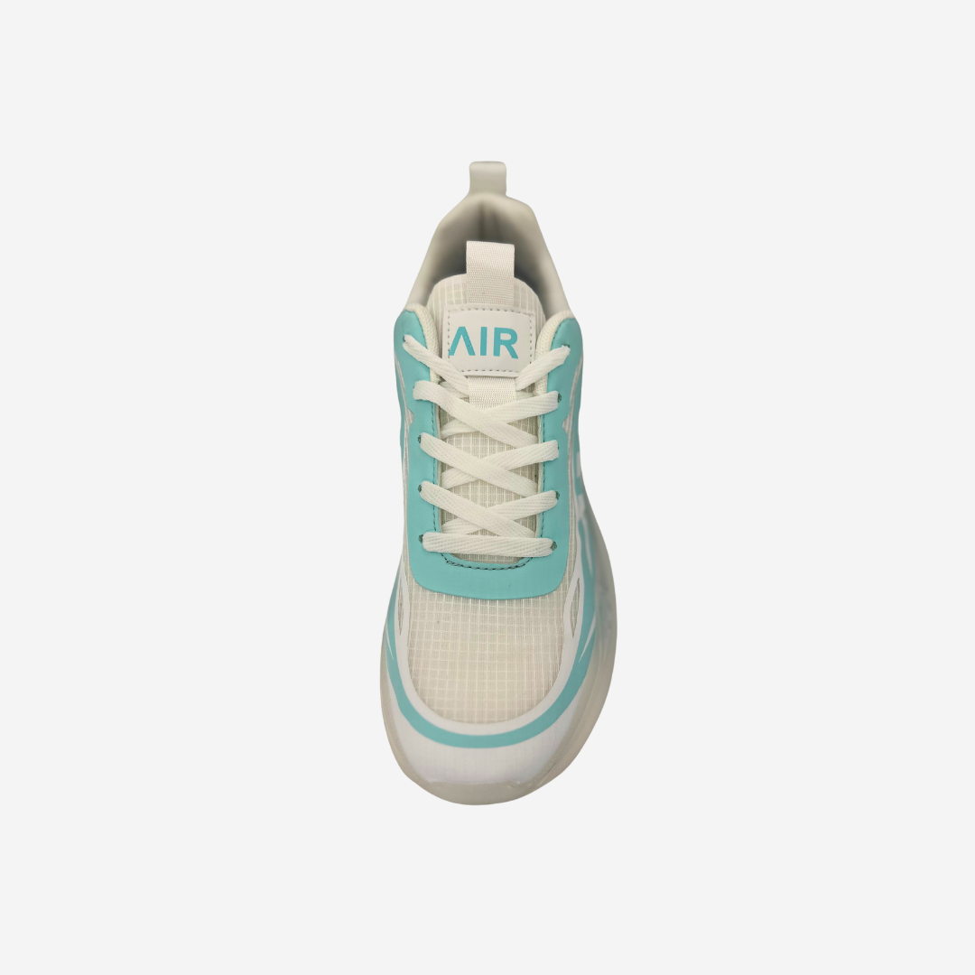 Nike AIR Men's Sneakers - Off-White with Aqua Accents - Ultimate Comfort and Style