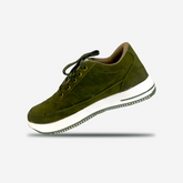 Men's Olive Green Casual Lace-Up Sneakers - Comfortable Everyday Shoes