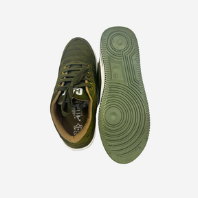 Men's Olive Green Casual Lace-Up Sneakers - Comfortable Everyday Shoes