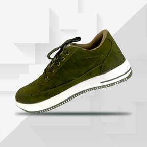 Men's Olive Green Casual Lace-Up Sneakers - Comfortable Everyday Shoes