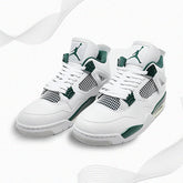 Air Jordan 4 Retro 'Green Pulse' Men's Sneakers - White and Green Athletic Shoes