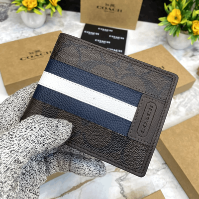 Coach Brown Strip Premium Wallet