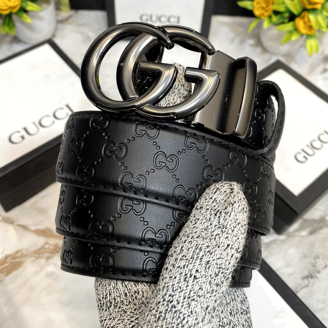 GUCCI GG Embossed Premium Auto Buckle Belt