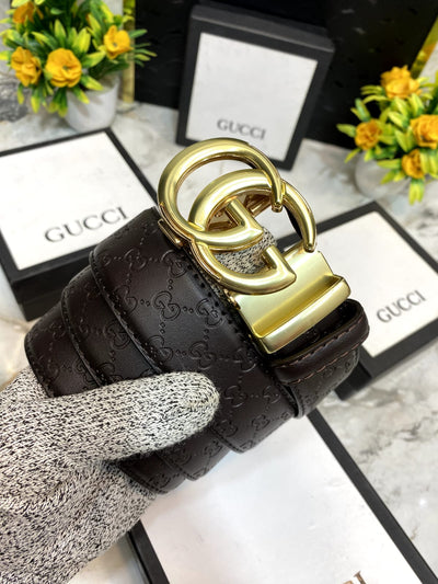 GUCCI GG Embossed Premium Auto Buckle Belt