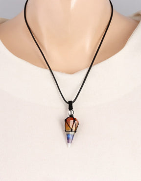 Amethyst Pendulum Pendant Macrame Wrapped Necklace