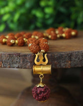 Gold Plated Mahadev Trishul Rudraksha Mala + Mysterious🎁Gift