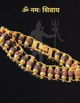 Gold Plated Premium Rudraksha Chain Bracelet