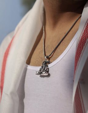 Hanuman Silver Locket With  Silver Chain