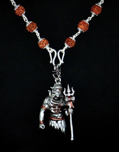 New lord shiva pendant with original Silver Rudraksha Mala