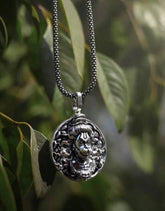 Silver Chain with Hanuman Pendant Rhodium, Black Silver Stainless Steel, Alloy Locket